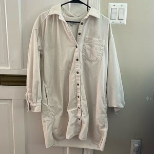 Madewell Corduroy Shirtdress Cream Size Medium